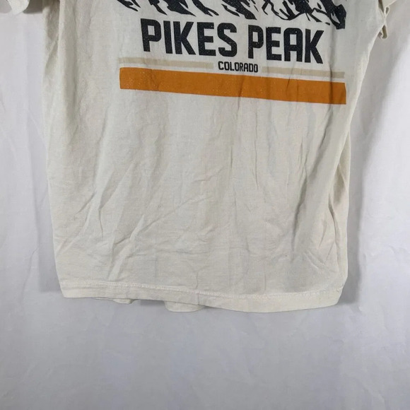Pikes Peak Colorado Shirt Mens Medium White Graphic Print Crew Neck Short Slee - Picture 3 of 9